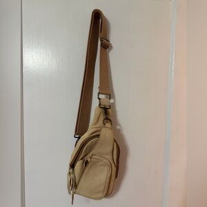 Free People Cream Hudson Sling Bag
